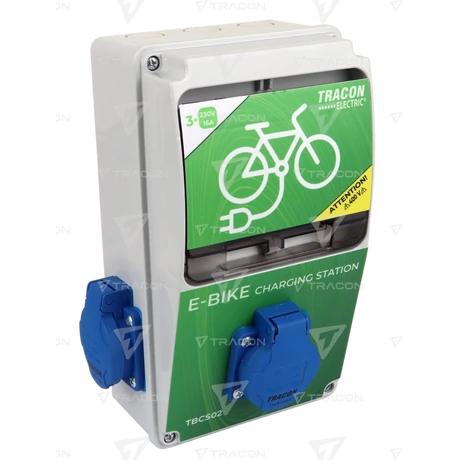 Tracon Elektromos kerékpár töltőállomás védelemmel TBCS02