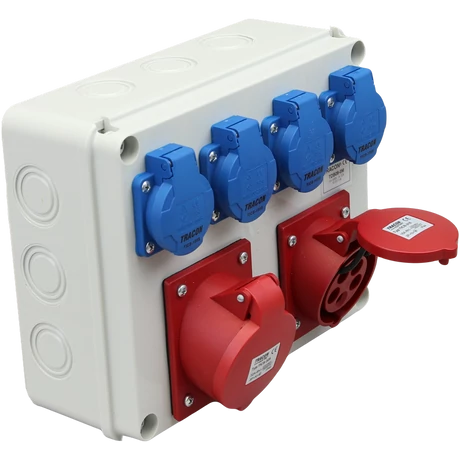 Tracon ipari csatlakozó doboz 1×16A +1×32/400V 4×16A/250V TDB08-0M