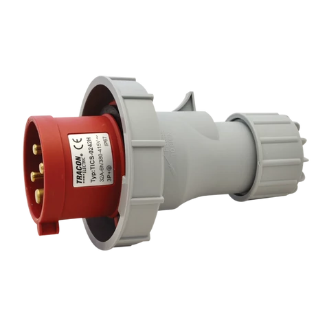 Tracon Ipari lengő dugvilla 32A 400V 3P+E TICS-0242H