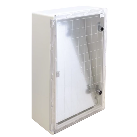 Tracon műanyag elosztószekrény 600x400x200mm IP65 IK08 1000V AC/DC RAL7035 átlátszó ajtóval TME604020T
