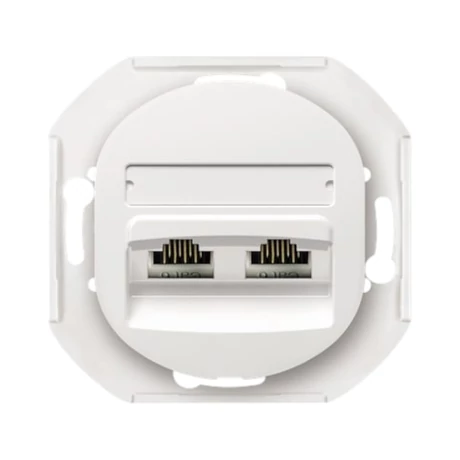 Aling-Conel EON 2xRJ45 csatlakozó aljzat Keystone betéttel Cat6 FTP árnyékolt keret nélkül fehér E615S.0