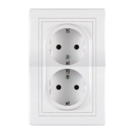 Aling-Conel PRESTIGE 2x2P+F dupla dugalj 16A komplett fehér 604.00
