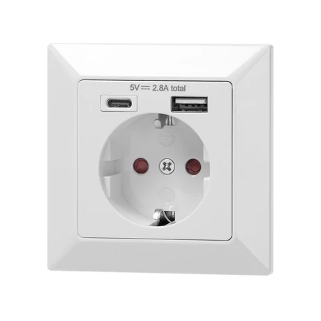 Anco konnektor 2P+F dugalj 2,8A USB csatlakozóval 321604