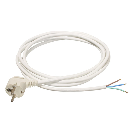 Anco MT flexo kábel 3m szerelhető hálózati csatlakozó fehér H05VV-F 3x1,5 mm2
