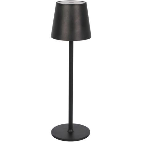 Asztali akkumulátoros 3.5W 3000K LED díszlámpa, fém, fekete RLM