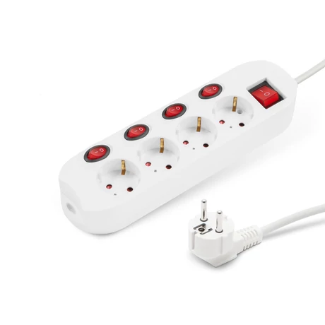 Delight asztali gyerekvédelmi hálózati hosszabbító elosztó 4-es HK4 1,5m H05VV-F 3x1,5mm² 20247B