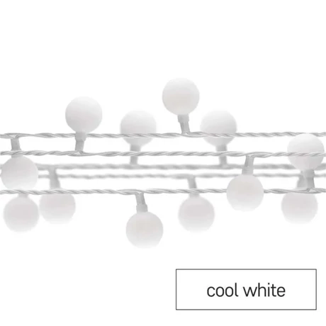 Emos LED Cherry fényfüzér kültéri és beltéri 4 m hideg fehér időzítős D5AC01