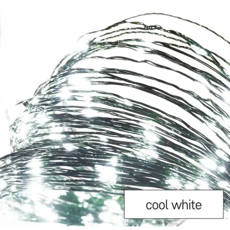 Emos LED Nano karácsonyi fényfüzér zöld kültéri és beltéri 15 m hideg fehér időzítős D3AC05