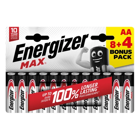 Energizer Max alkáli ceruza elem AA 8+4db/bliszter