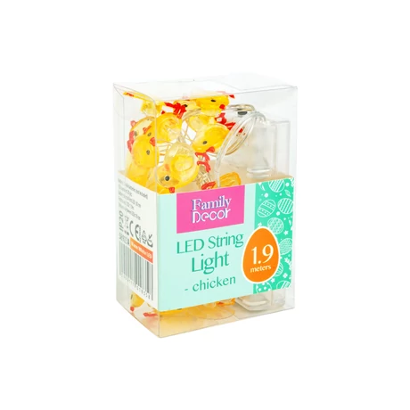 Family húsvéti dekoráció LED fényfüzér csibe 2m 20 LED 2xAA 58923A