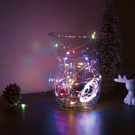 Family LED fényfüzér 5 m 50 LED multicolor 3xAA 58041B