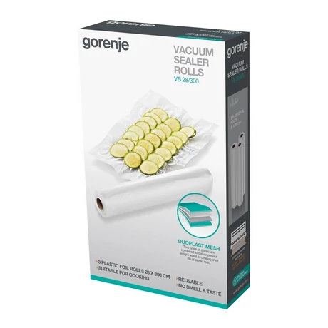 Gorenje vákuum tekercs vákuumcsomagoló géphez 28x300cm 3db/csomag VB28/300