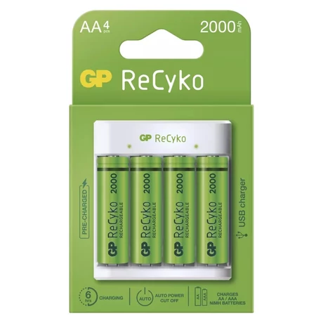 GP Akku töltő Eco E411+4xAA 2100mAh