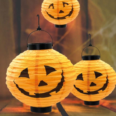 Halloween szolár lampion tök 20 cm 58121