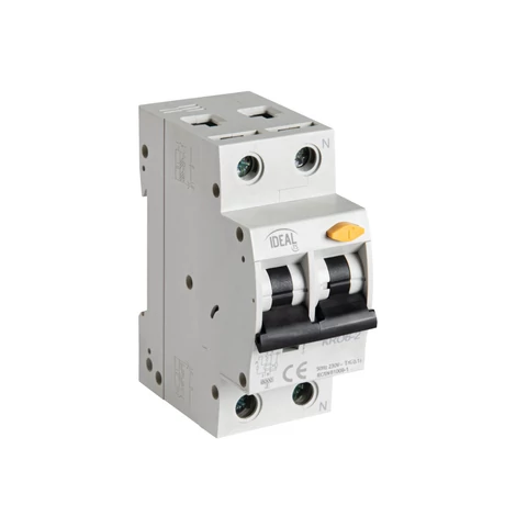 Kanlux kombinált Fi relé kismegszakítóval 2P C 16A/30mA "AC" 6kA érintésvédelmi relé áram-védőkapcsoló KRO6-2/C16/30 23217