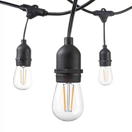 Optonica sorolható kültéri fényfüzér 15db E27 foglalattal 14.4m IP65 OT5051