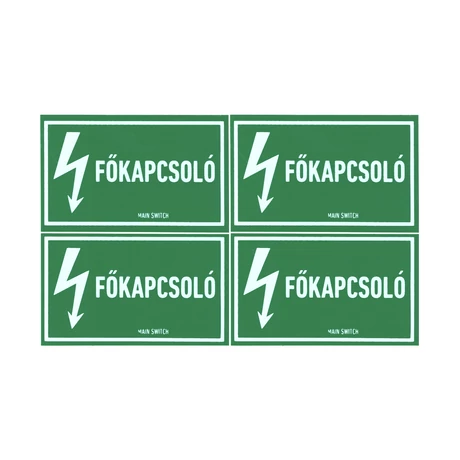 Matrica 100x60 mm főkapcsoló jelzéssel ERVT17/01V217