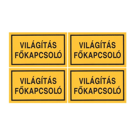 Matrica 100x60 mm Világítási főkapcsoló jelzéssel ERV033001ONV01000060