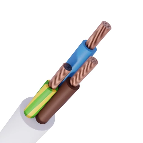 MT 3x6 mm2 kábel sodrott réz vezeték fehér darabolt H05VV-F
