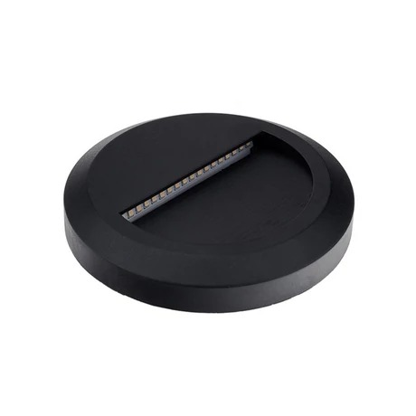 Optonica LED lépcsővilágító lámpa fekete 2W 80lm 4200K kerek IP65 7504