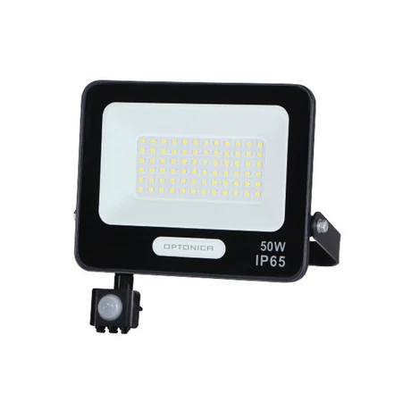 Optonica LED reflektor mozgásérzékelővel 50W 4500lm 4000K fekete IP65 15858