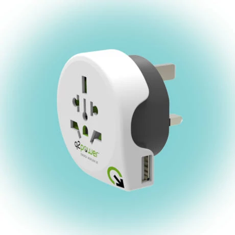 Q2 POWER Utazóadapter, World to UK USB 100-250 V 1.100130 