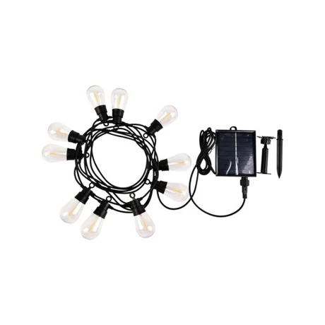 Rábalux Zirc kültéri szolár LED fényfüzér 3,6W meleg fehér L6,5m IP44 77165