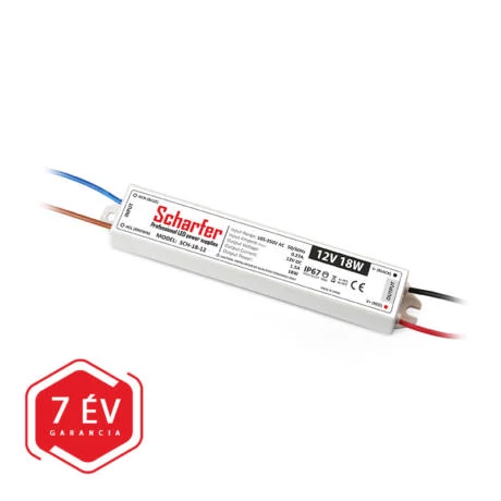 Scharfer  LED tápegység 12V DC 18W 1,5A IP67 SCH-18-12