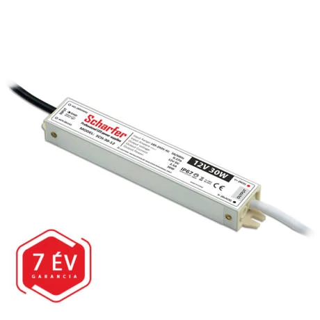 Scharfer LED tápegység 12V DC 30W 2,5A IP67 SCH-30-12