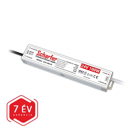 Scharfer LED tápegység 24V DC 100W 4,17A IP67 SCH-100-24