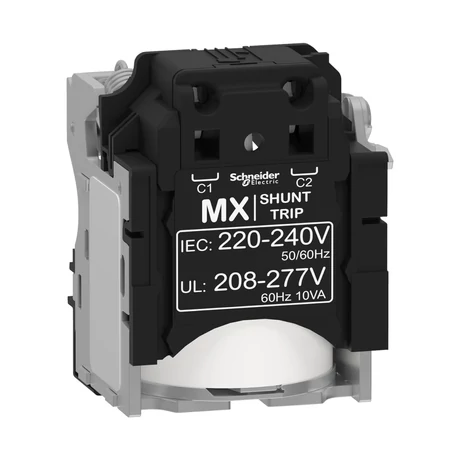 Schneider Electric ComPacT MX 220–240 V 50/60 Hz 208–277 V 60 Hz munkaáramú kioldó NSX100–630 LV429387