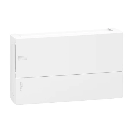 MINI PRAGMA Kiselosztó, teli ajtó, falon kívüli, 1x18 modul, PEN sín, fehér