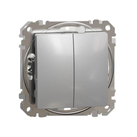 Schneider Sedna Design 106+6 kettős (dupla) váltókapcsoló alumínium SDD113108