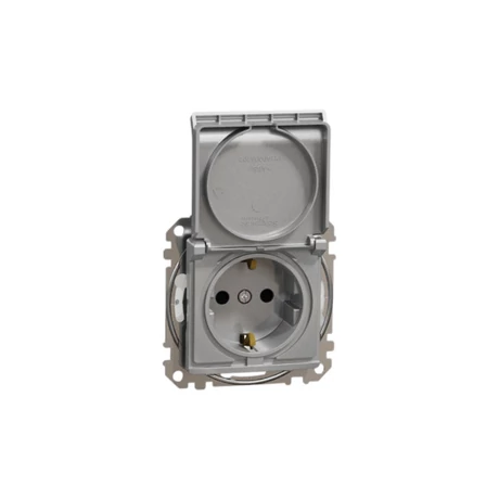 Schneider Sedna Design 2P+F dugalj gyermekvédelemmel csapófedéllel alumínium IP44 SDD213023