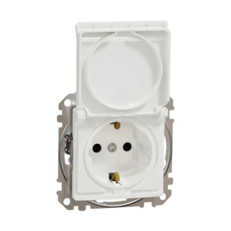 Schneider Sedna Design 2P+F dugalj gyermekvédelemmel csapófedéllel fehér rugós bekötés SDD111024