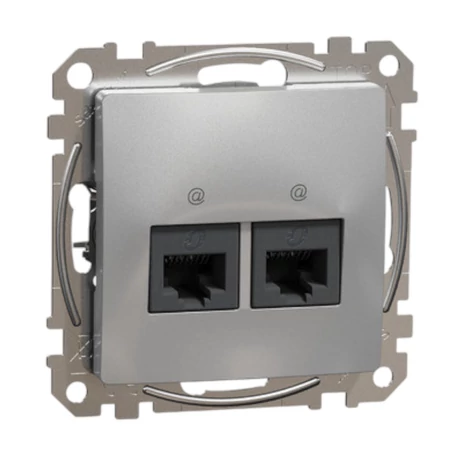 Schneider Sedna Design 2xRJ45 Cat5e UTP aljzat alumínium SDD113452