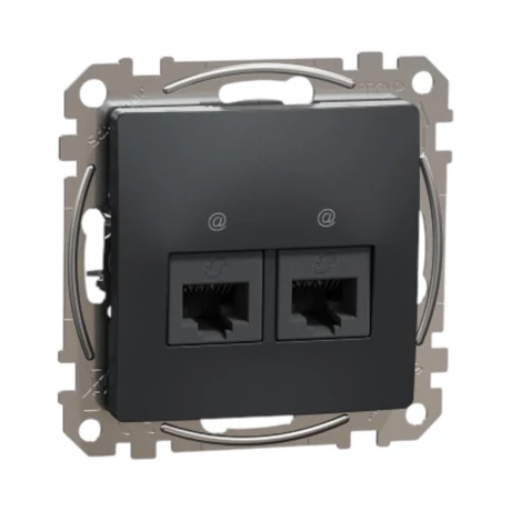 Schneider Sedna Design 2xRJ45 Cat5e UTP aljzat antracit SDD114452