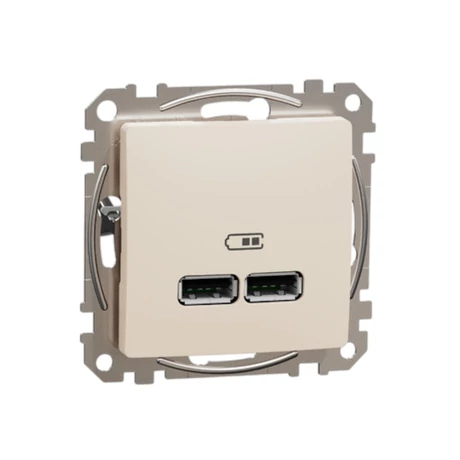 Schneider Sedna Design dupla USB töltő A+A 2.1A bézs SDD112401