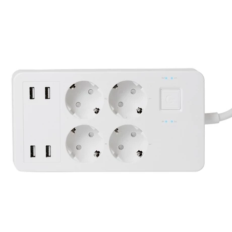 Somogyi Smart elosztó 4 db földelt aljzatot és 4 db USB töltőaljzatot NV 4 WIFI