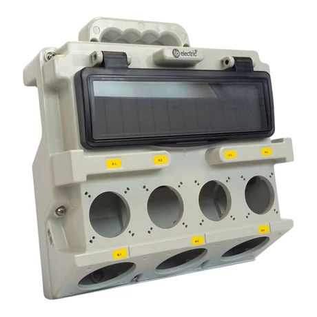 TP Electric ipari csatlakozó doboz szerelt hordozható 280x260mm 2db kicsi és 1db nagy vakfedéllel 3370-000-0000
