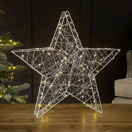 Tracon asztali LED karácsonyi csillag ezüst CHRSTG20SWW
