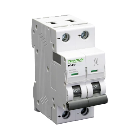 Tracon kismegszakító PV rendszerekhez DC 2P C 60A 6kA 500V DC-2C-63