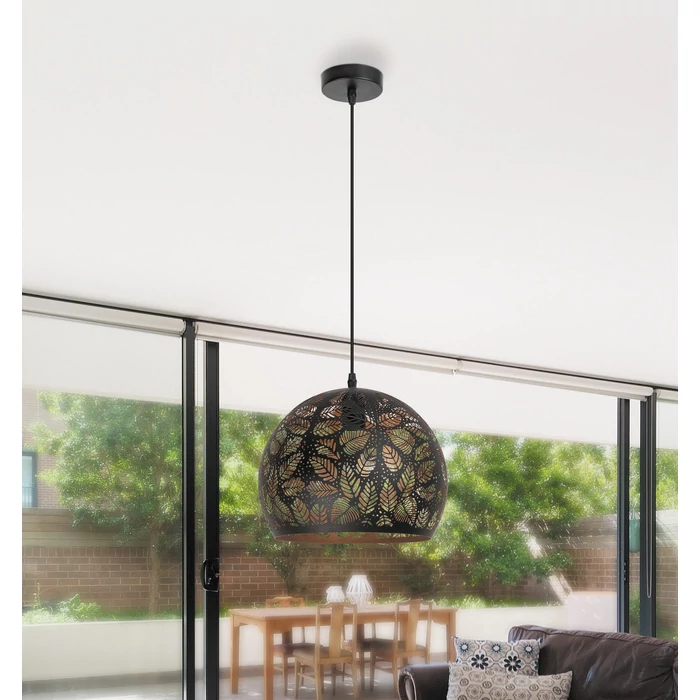 Rábalux Manorca trópusi stílusú függeszték fekete/arany E27 40W 2276