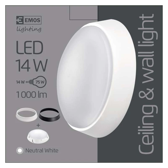 Emos LED mennyezeti lámpa cserélhető kerettel 14W 4000K természetes fehér IP54 ZM3230