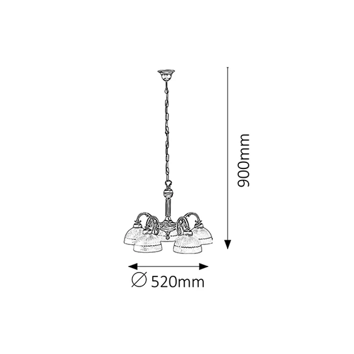 Flossi klasszikus függeszték 5 ágú D52cm Rábalux 8815