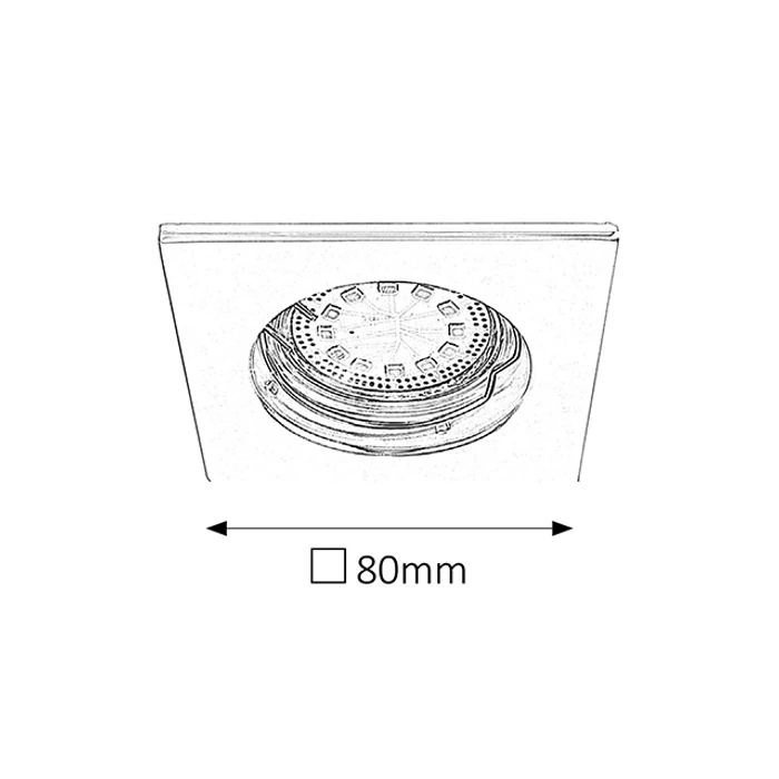 Lite LED 3XGU10 3W fix króm szögletes beépíthető spot Rábalux 1054 (3db/ szett)