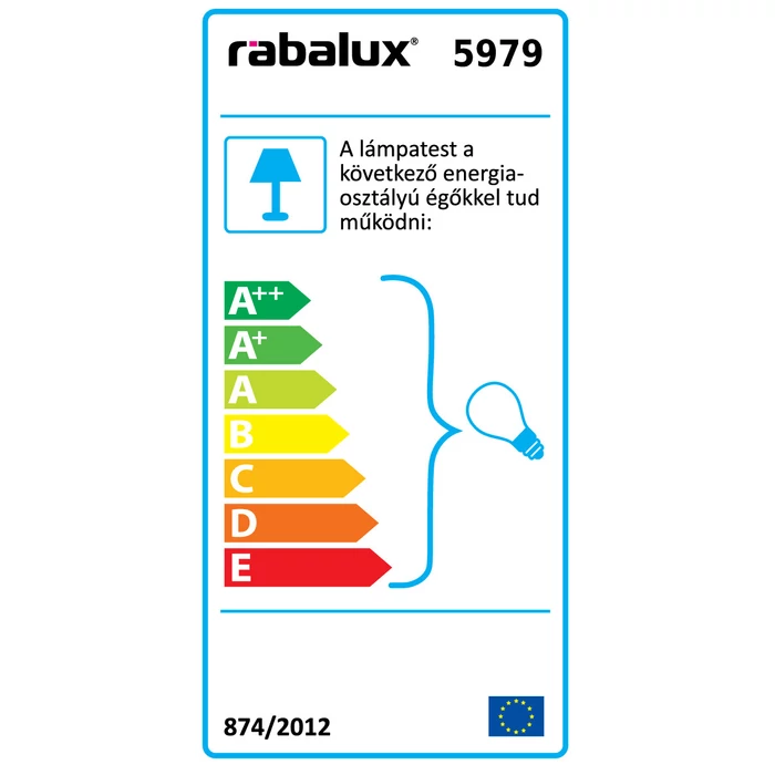Ati fali spot lámpa kapcsolóval E14x4 fekete, króm, fehér Rábalux 5979
