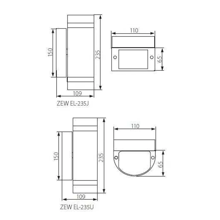 Kanlux kültéri fali fekete lámpa 2xGU10 IP44 ZEW 235J-B 22440