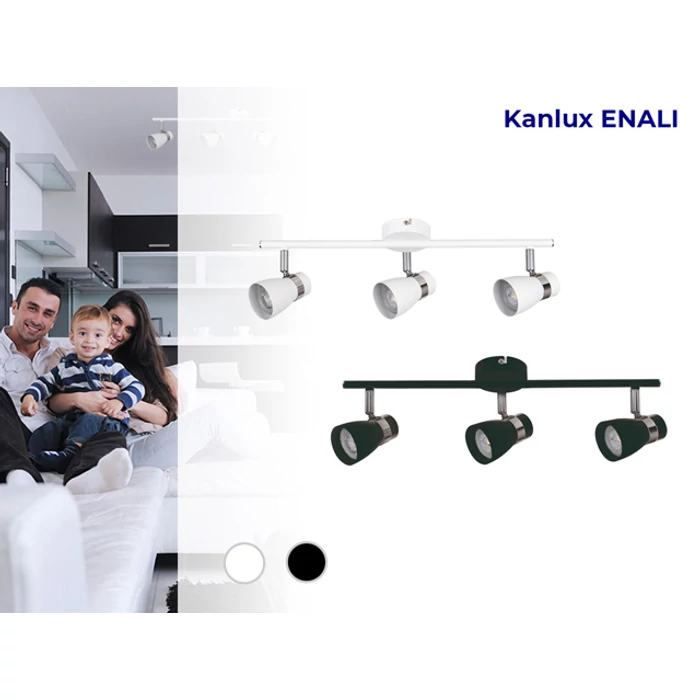 Kanlux fekete Mennyezeti spot lámpa GU10 35W ENALI EL-1O B 28761