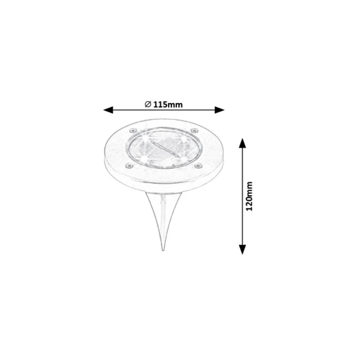 Dannet LED 0,24W kültéri szolár napelemes lámpa talajba súrható 4000K IP44 Rábalux 7975